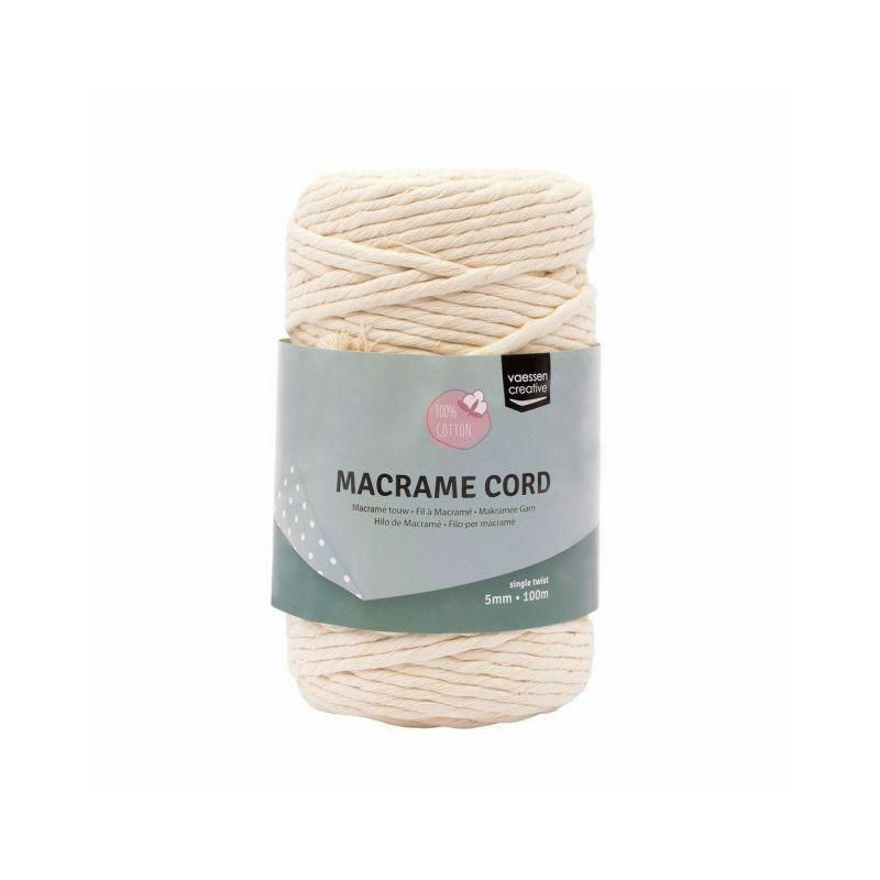 Macramé příze 5mmx100m natural VAESSEN B.V., textil hedvábí