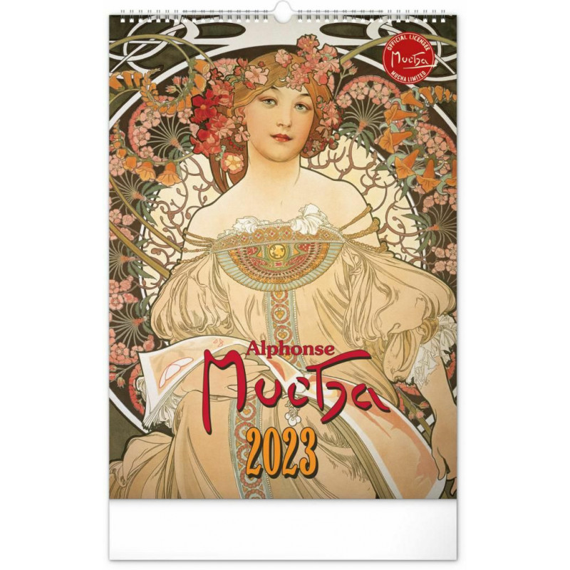 Nástěnný kalendář Alfons Mucha 2023 33 × 46 cm pgn-30904-l