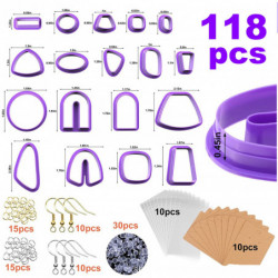 1set 118pcs Diy Epoxy Mold Set Plastic pro Diy šperky závěsy klíčové klávesnice Charms Výroba ploché trvanlivé pryskyřice