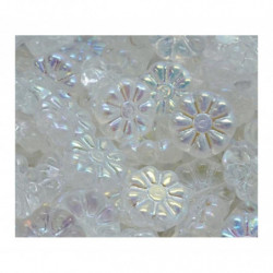 10ks Crystal Flower Beads Flat Flower české sklo 12mm x 12mm