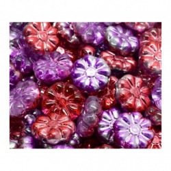 10ks Crystal Flower Beads Flat Flower české sklo 12mm x 12mm