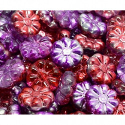 10ks Crystal Flower Beads Flat Flower české sklo 12mm x 12mm