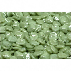 50 ks Bílé Alabaster Opal Green Luster Petal české skleněné plechovky 8mm x 7mm