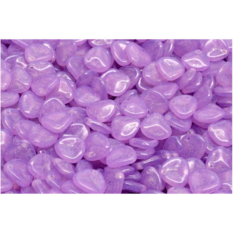 50 ks Matte Crystal Shine Lilac Purple Petal české skleněné vločky 8mm x 7mm