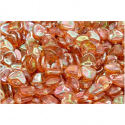 50 ks Crystal Yellow Orange Apricot Luster Petal české skleněné vločky 8mm x 7mm