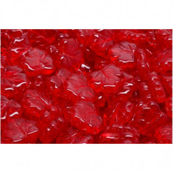 12 ks Crystal Ruby Red Clear Leaf české skleněné vločky 13mm x 11mm