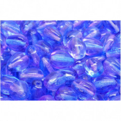 10ks Crystal Alaska Blue Purple Teardrop ovocné korálky české skleněné korálky 11mm x 9mm