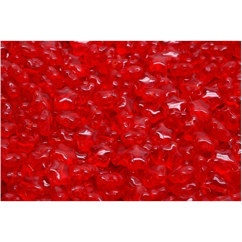 60 ks Crystal Ruby Red Star Beads české skleněné Beads 6mm