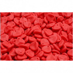 50 ks Matte Coral Red Opaque Petal české skleněné plechovky 8mm x 7mm