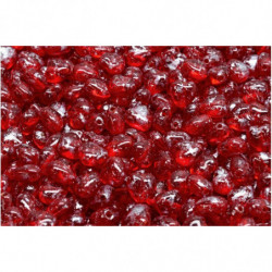 40ks Crystal Ruby Red Patina stříbrné srdce korálky české skleněné korálky 6mm