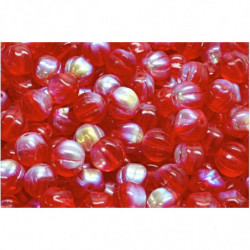 16ks Crystal Ruby Red Clear Ab půlkulaté korálky české skleněné korálky 8mm