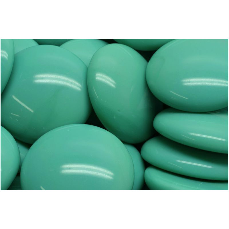 Opaque Turquoise Green Cabochon české sklo 25mm