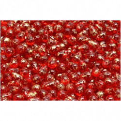 40ks Crystal Ruby Red jasné Picasso terakota Gold déšť skvrnitý Slza české skleněné korálky 4mm x 6mm