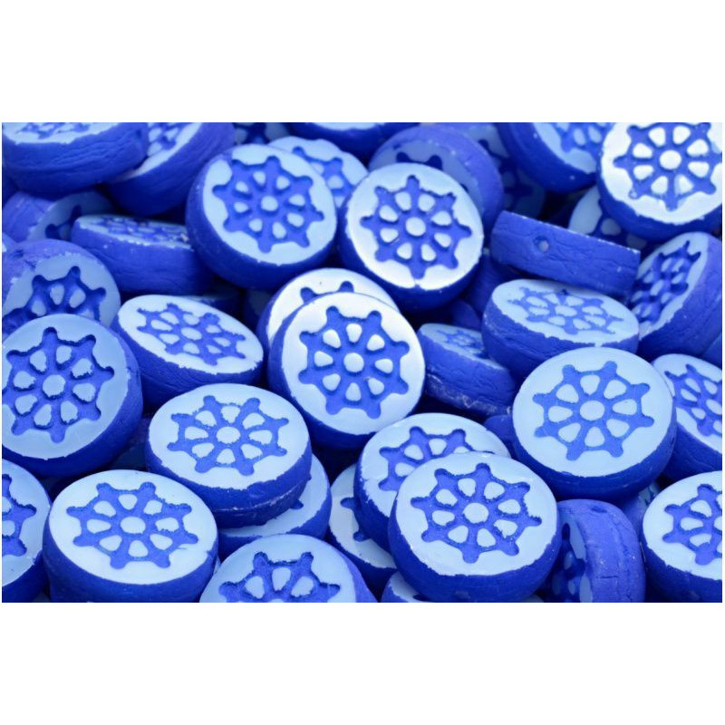 4 ks UV aktivní Neon Blue Matte Coin Beads české skleněné Beads 12mm