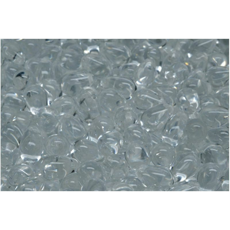 20 ks Crystal Clear Teardrop české skleněné vločky 6mm x 9mm