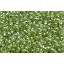 40 ks Crystal Green Luster Teardrop české skleněné vločky 4mm x 6mm