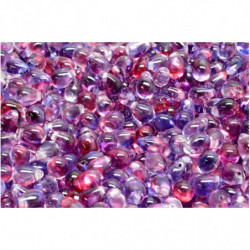 40 ks Crystal Alaska Růžová Tmavě modrá Teardrop české skleněné vločky 4mm x 6mm