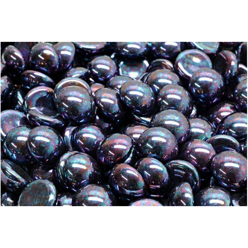 Nebula Purple černé Cabochon české sklo 10mm