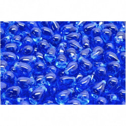 20 ks Crystal Royal Blue Teardrop české skleněné vločky 6mm x 9mm