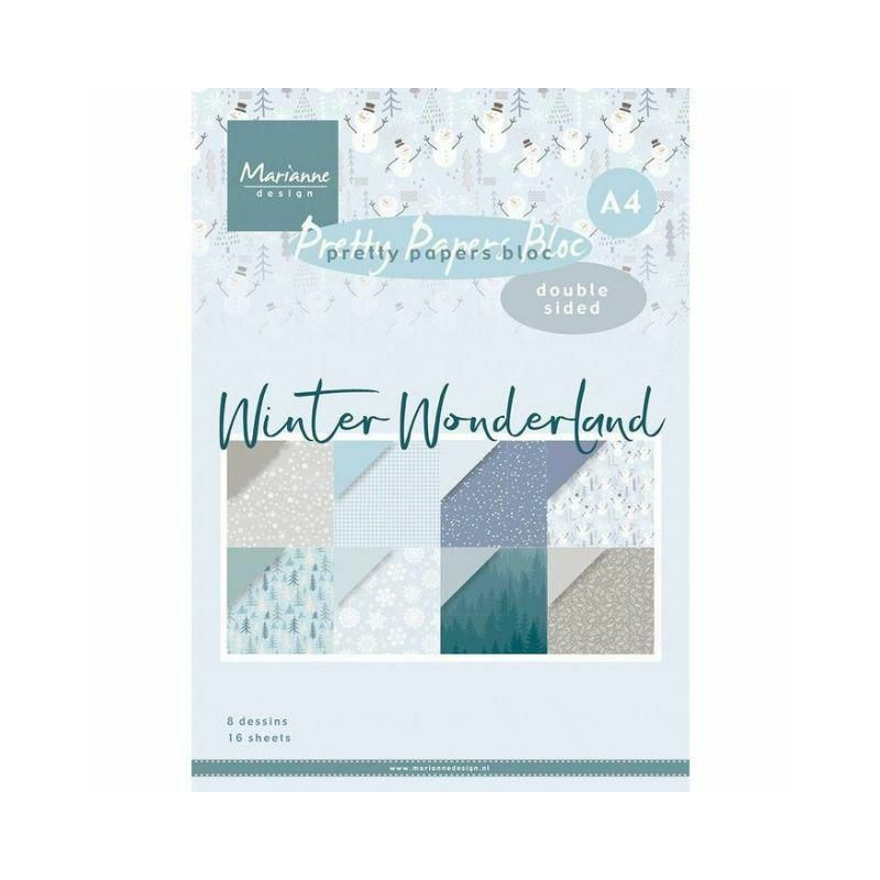 Marianne Design Sada oboustranných papírů A4 Winter Wonderland (16ks), , papíry v sadě, potiskem scrapbooking