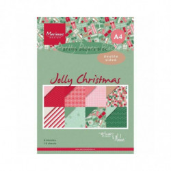 Marianne Design Sada oboustranných papírů A4 Jolly Christmas (16ks), , papíry v sadě, potiskem scrapbooking