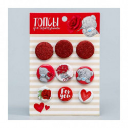 Kabošony pro scrapbooking topsy motiv Me to you průměr 1, 9 cm sada