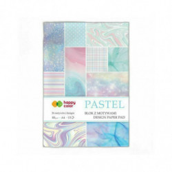 Sada jednobarevných papírů Pastel (80g/m2 15 listů) A4 happy color papíry sady jednobarevné, scrapbooking