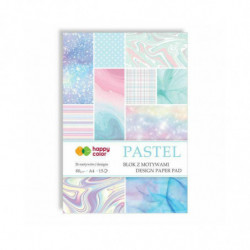 Sada jednobarevných papírů Pastel (80g/m2 15 listů) A4 happy color papíry sady jednobarevné, scrapbooking