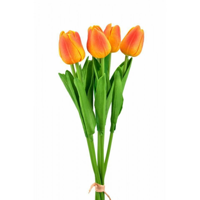 Kytice 7 tulipánů 34, 5 cm oranžová