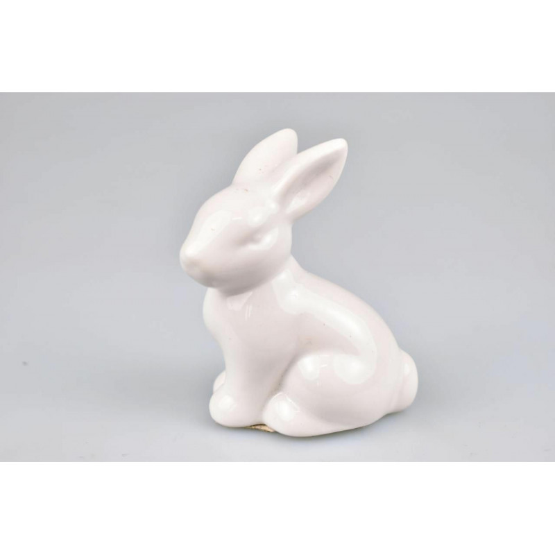 Porcelánový zajíc bílý 6, 5 cm 6 ks