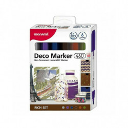 Monami Deco Marker akrylové fixy sada 2, 0mm (6ks) - odstíny , popisovače výtvarné potřeby