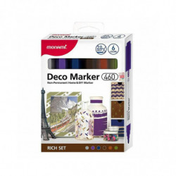 Monami Deco Marker akrylové fixy sada 2, 0mm (6ks) - odstíny , popisovače výtvarné potřeby