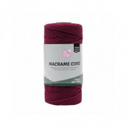 Macramé příze 3mmx100m bordo VAESSEN B.V., textil hedvábí