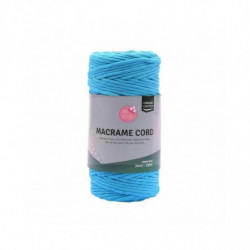 Macramé příze 3mmx100m aqua modrá, VAESSEN B.V., textil hedvábí