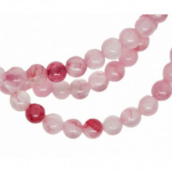 25 ks Růžové Agátové přírodní drahokamy Smooth Round Stone Beads Round Natural Jade Beads Jade Polished 4mm