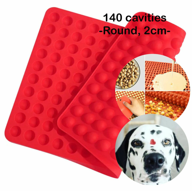 1 ks Kraftika 3d Silicone Food Grade 140 Round Cavity Mat Mold With Trays pro kočky čokoládu sladkosti zmrzlinu vaření, pečení