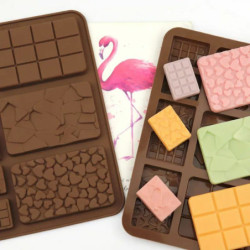 1 ks KRAFTIKA Brown 3d Silicone Food Grade 9 Cavity Trays Mold Pro Chocolate Bar Waffle Mýdlo Vaření, Pečení, Kuchyně