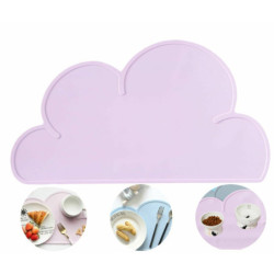 1 ks Pale Pink Kraftika 3d Silicone Food Grade Cloud Shape Pet krmný mat pro psy kočky Pet Bowl Baby Placemat vodotěsný, snadné