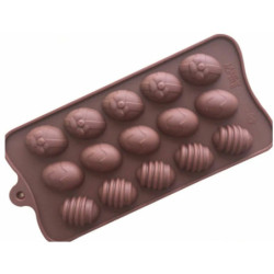 1ks Kraftika 3d Silicone Food Grade 15 Mix Velikonoční vajíčko Cavity Mat Trays Pro Jelly Čokoláda Candy Dog Treats Led Vaření