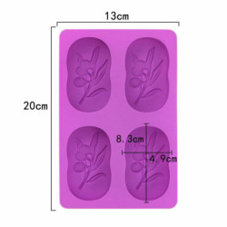 1 ks Kraftika 3d Silicone Food Grade 4 Oval Olive Tree Mold Cavity Trays Pro Mýdlo Svíčky Aromaterapie Jelly Čokoláda Candy