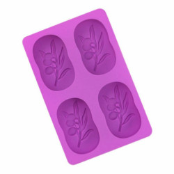 1 ks Kraftika 3d Silicone Food Grade 4 Oval Olive Tree Mold Cavity Trays Pro Mýdlo Svíčky Aromaterapie Jelly Čokoláda Candy