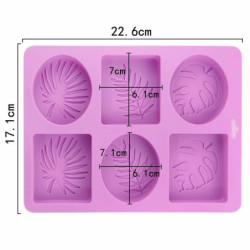 1ks Kraftika 3d Silicone Food Grade 6 Oval Mix Bar Leaf Monstera Mold Cavity Trays Pro Mýdlo Svíčky Aromaterapie Jelly Čokoláda