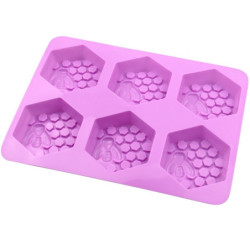 1ks Kraftika 3d Silicone Food Grade 6 Bee Honeycomb Mold Cavity Trays Pro Mýdlo Svíčky Aromaterapie Jelly Čokoláda Candy Dog