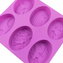 1ks Kraftika 3d Silicone Food Grade 6 Honey Bee Honeycomb Mold Cavity Trays Pro Mýdlo Svíčky Aromaterapie Jelly Čokoláda Candy