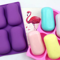 1ks Kraftika 3d Silicone Food Grade 6 Oval Blank Mold Cavity Trays Pro Mýdlo Svíčky Aromaterapie Jelly Čokoláda Candy Dog Treats