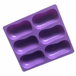 1ks Kraftika 3d Silicone Food Grade 6 Oval Blank Mold Cavity Trays Pro Mýdlo Svíčky Aromaterapie Jelly Čokoláda Candy Dog Treats