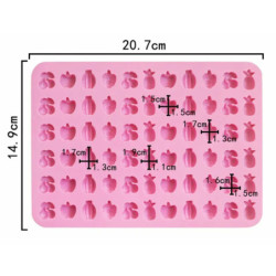 1ks Kraftika 3d Silicone Food Grade 66 Mix Ovocná mouka Cavity Mat Trays Pro Jelly Čokoláda Candy Dog Treats Led Vaření, Pečení