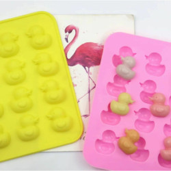 1 ks Kraftika 3d Silicone Food Grade 16 Duck Mold Cavity Mat Trays Pro Jelly Čokoláda Candy Dog Treats Led Vaření, Pečení