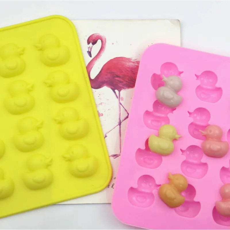 1 ks Kraftika 3d Silicone Food Grade 16 Duck Mold Cavity Mat Trays Pro Jelly Čokoláda Candy Dog Treats Led Vaření, Pečení