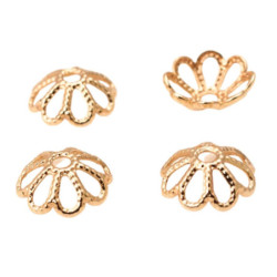 200pcs Gold Hollow Flower Bead Caps kovové nálezy náušnice výroba šperků 7mm díra: 1mm